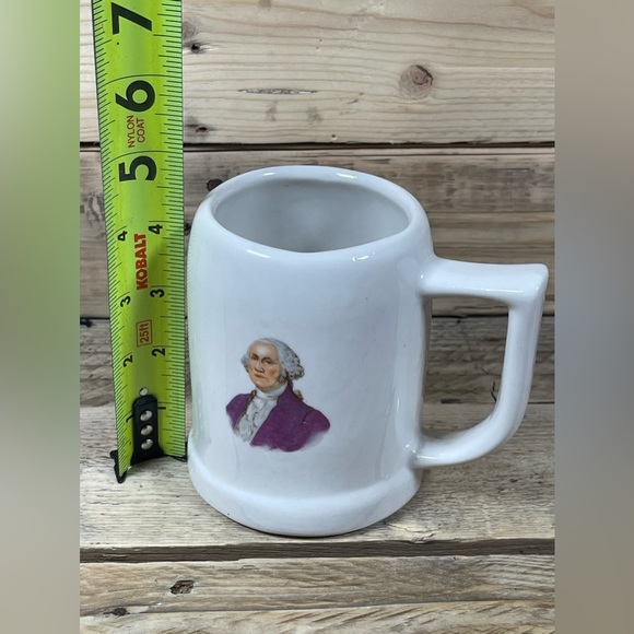 George Washington Mug 5” Mt Vernon Virginia White Purple President Portrait Cup - Picture 11 of 11
